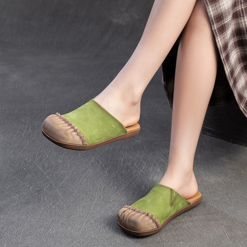 Women's Color Matching Flat Toe Box Outdoor Sandals