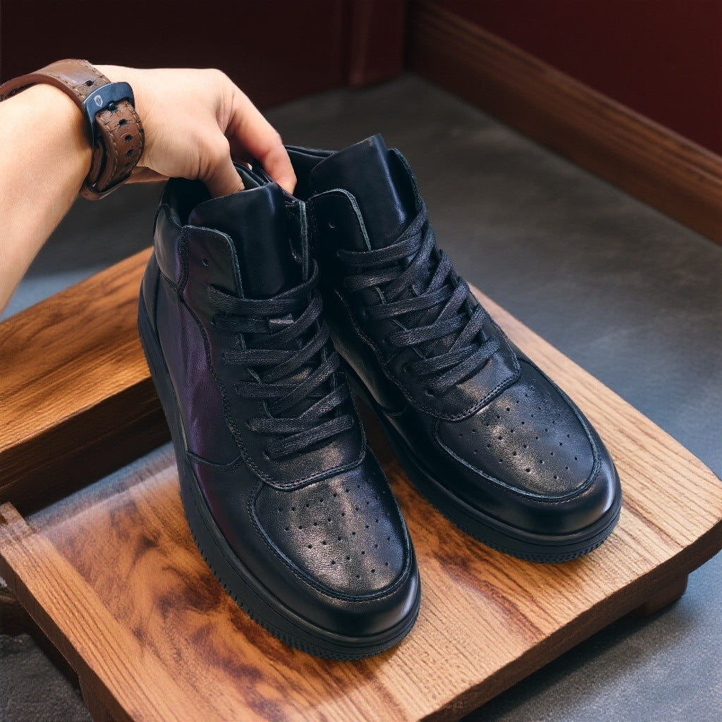 Layer Cowhide Air Force Breathable Platform Sports Height Casual Shoes