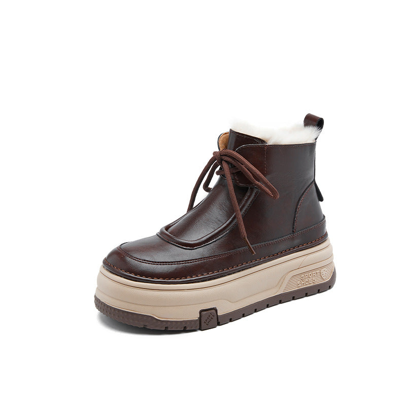 Women's Retro Platform Martin For With Veet Height Boots