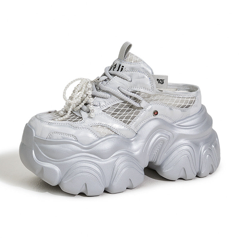 Women's & Men's Breathable Platform Height Increasing Insole Closed Sneakers