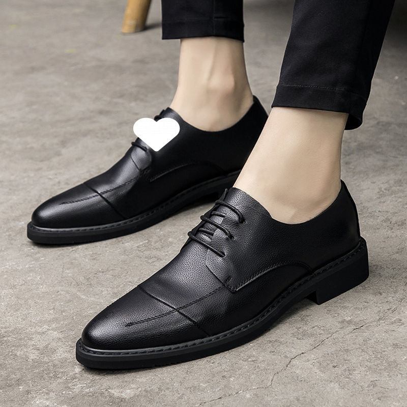 Men's Korean Genuine Heighten Soft Bottom Green British Men's Shoes