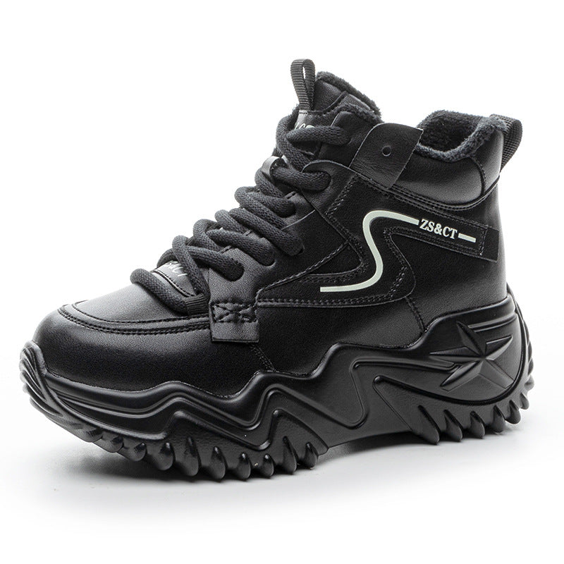 Women's Platform Dad Fleece-lined Warm Small Sports Sneakers