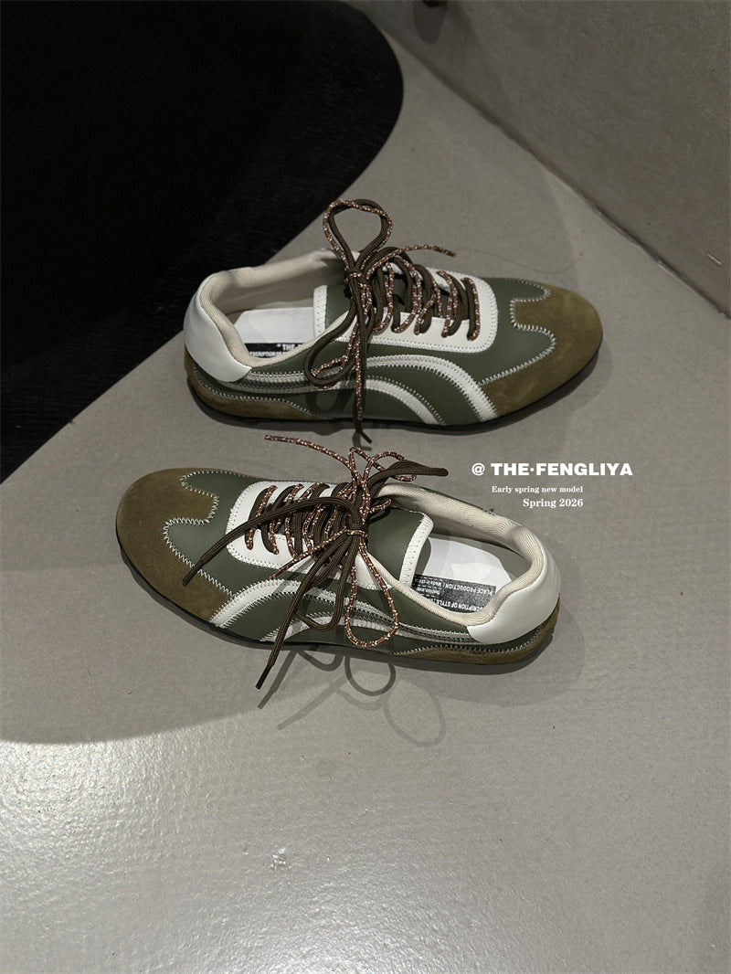 Yuan Spring Versatile Height Increasing Insole Color Matching German Training Women's Sports Shoes