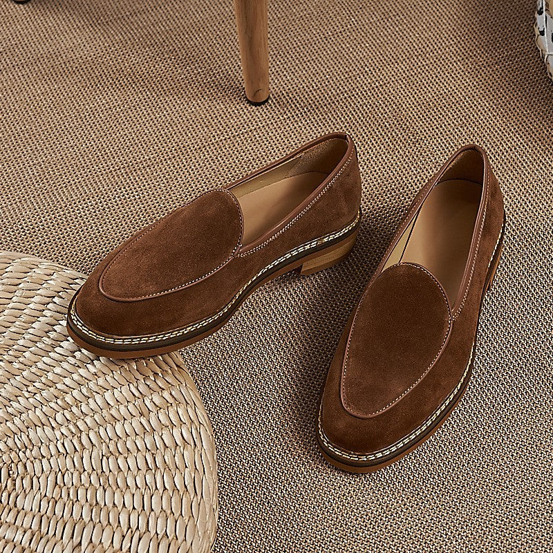 Men's Platform Lightweight Laceless Board Top Layer Men's Shoes