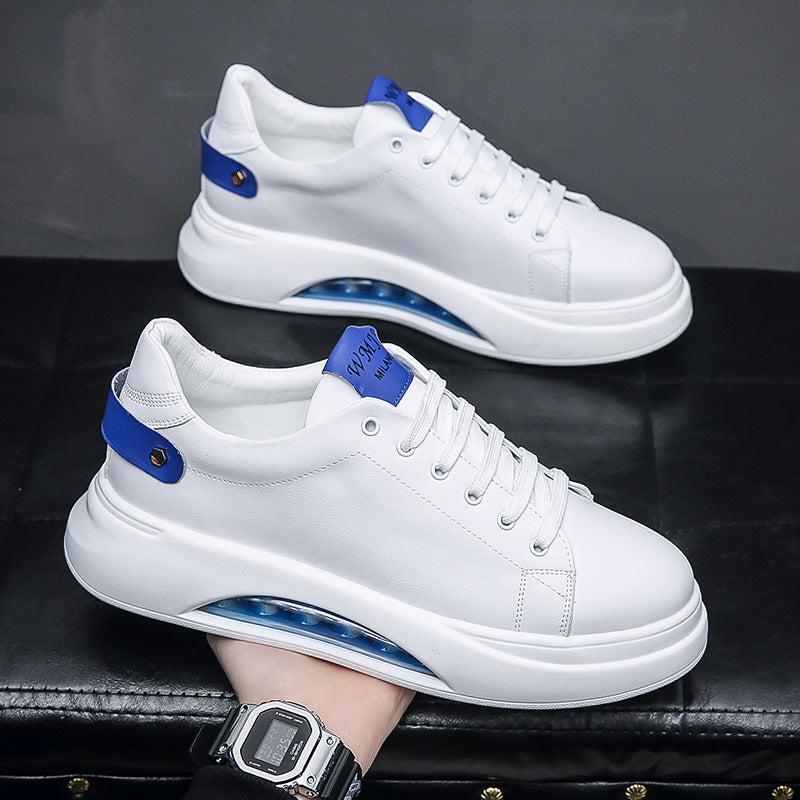 Men's Korean White Thick-soled Trendy Breathable Height Increasing Sneakers