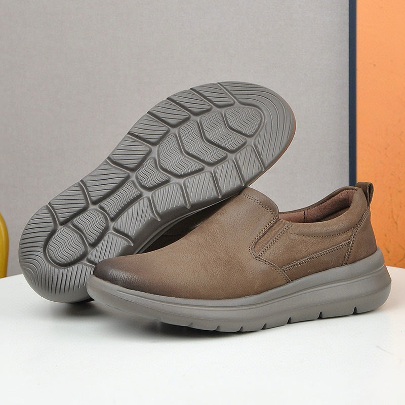 Men's Layer Cowhide Sports Lightweight Soft Sole Casual Shoes