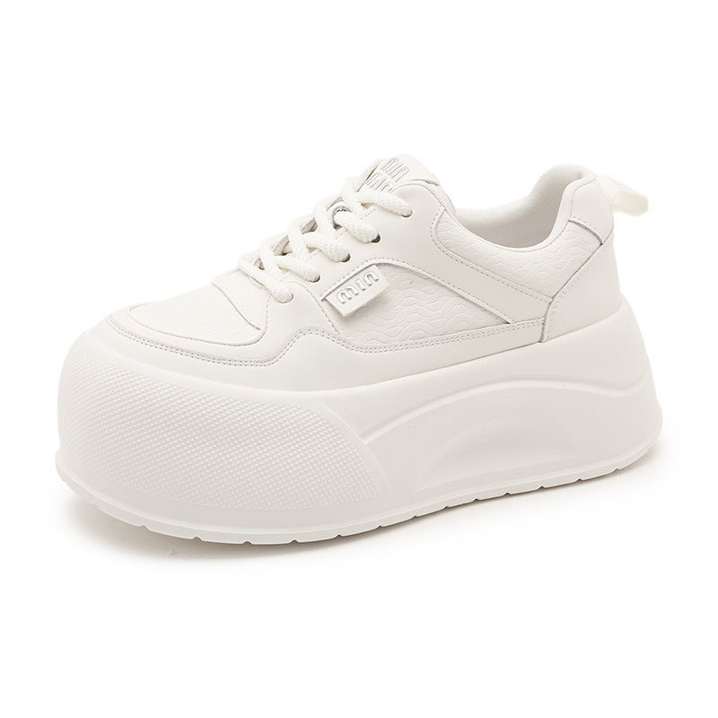 Women's Platform White Portable Small Fleece-lined Women's Board Shoes