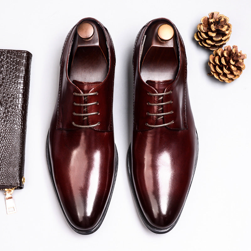 Men's Genuine British Brogue Carving Business Large Leather Shoes