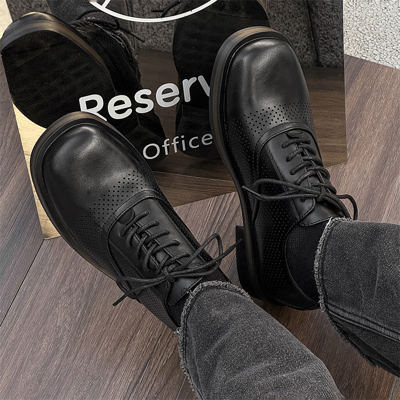 Thick Bottom Fashion British Formal Wear Commuter Leather Shoes