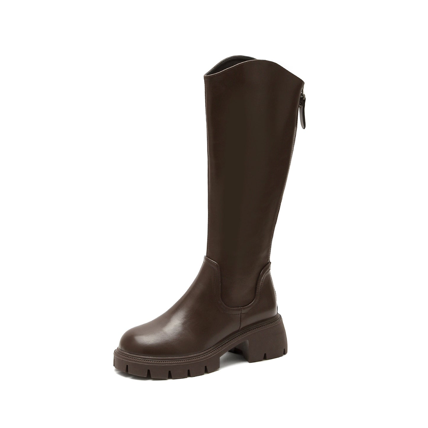 Women's Small Size Thick Bottom Long Tall Women's Leather Boots