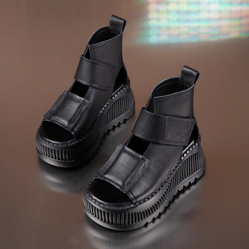 Women's Roman Outer Wear Small Height Increasing Peep Sandals