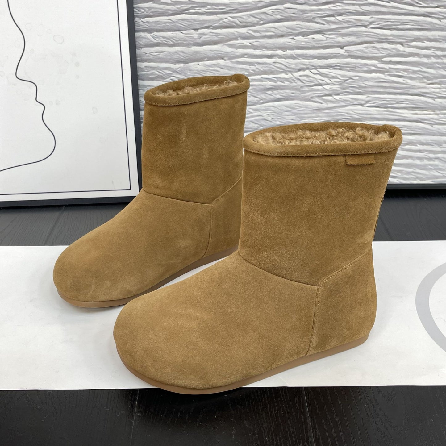 Women's Winter Frosted Cowhide Sheepskin Fur Integrated Sleeve Women's Shoes