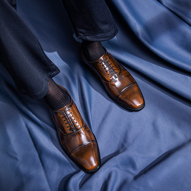 Men's Within Hours Business Formal Wear Bright Leather Shoes
