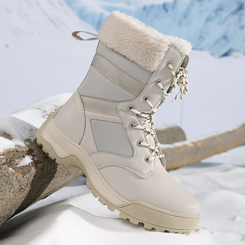 Women's Plush Insulated Sports Outdoor Lace Up Snow Boots