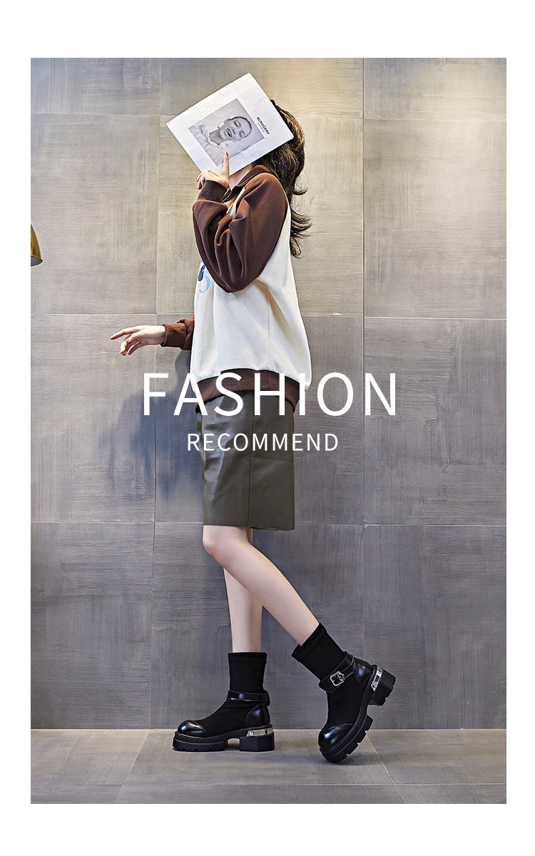 Women's British Style Martin For Show Feet Small Boots