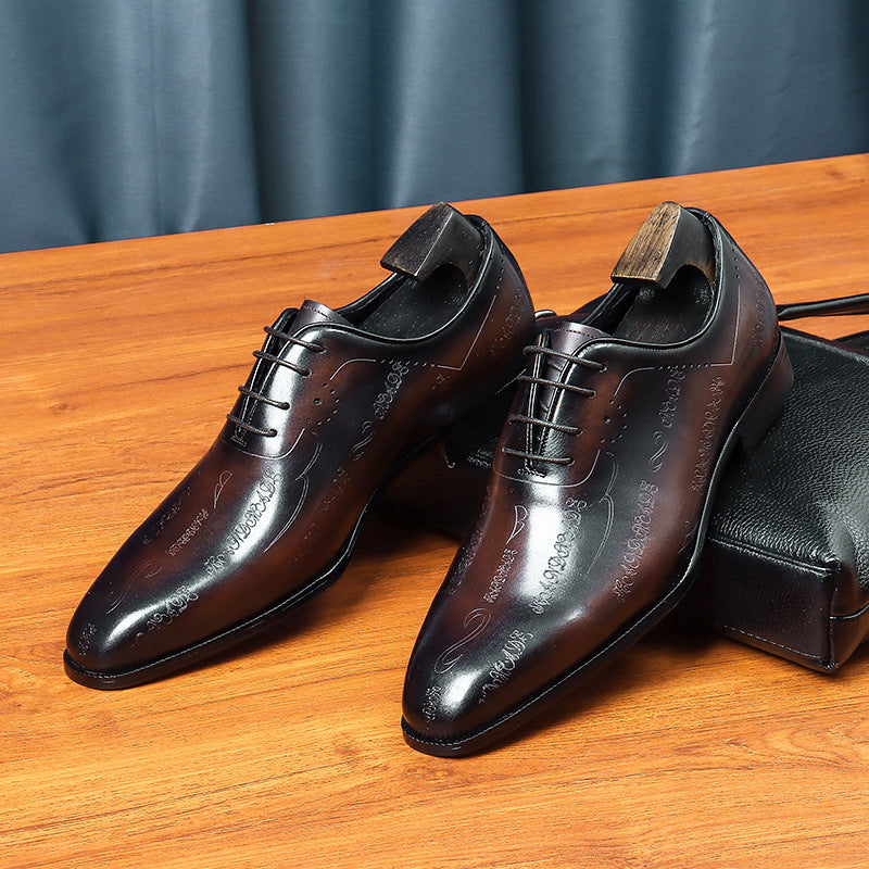 Men's Genuine Business Formal British Wedding Bridegroom Leather Shoes