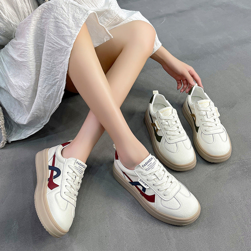 Women's White Autumn Breathable German Training Thick Casual Shoes
