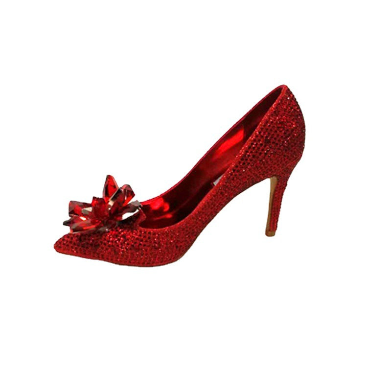 Women's Pointed Toe Stiletto Sexy Shallow Mouth High Sier Women's Shoes