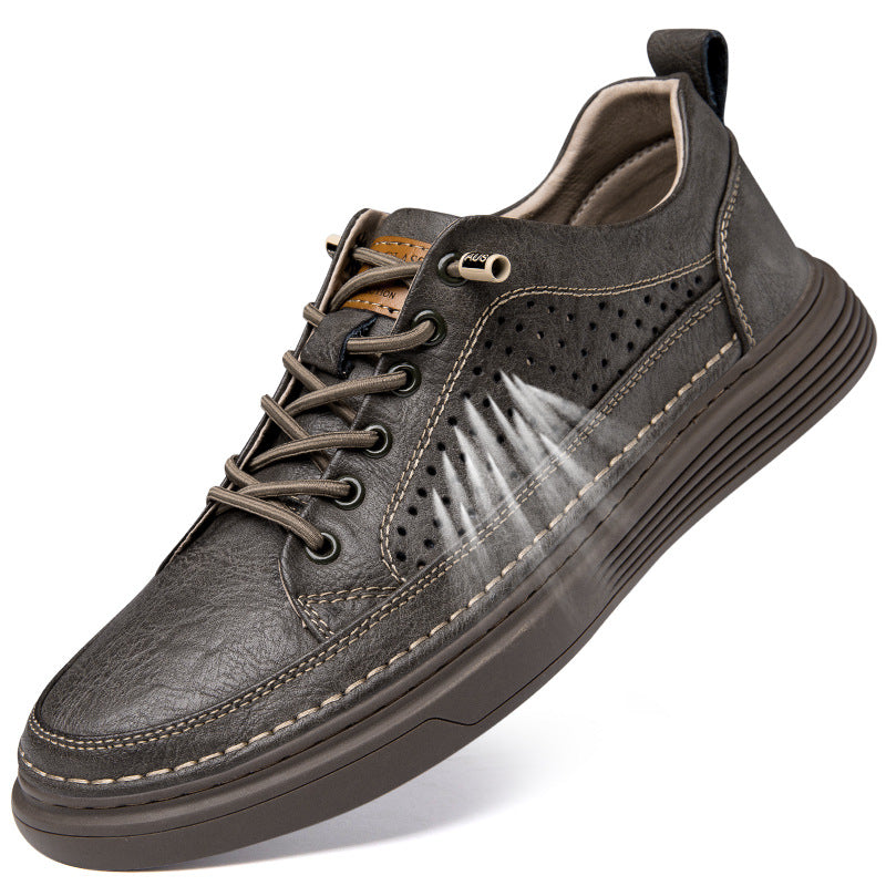 Men's Breathable Plus Size Soft Bottom White Sneakers