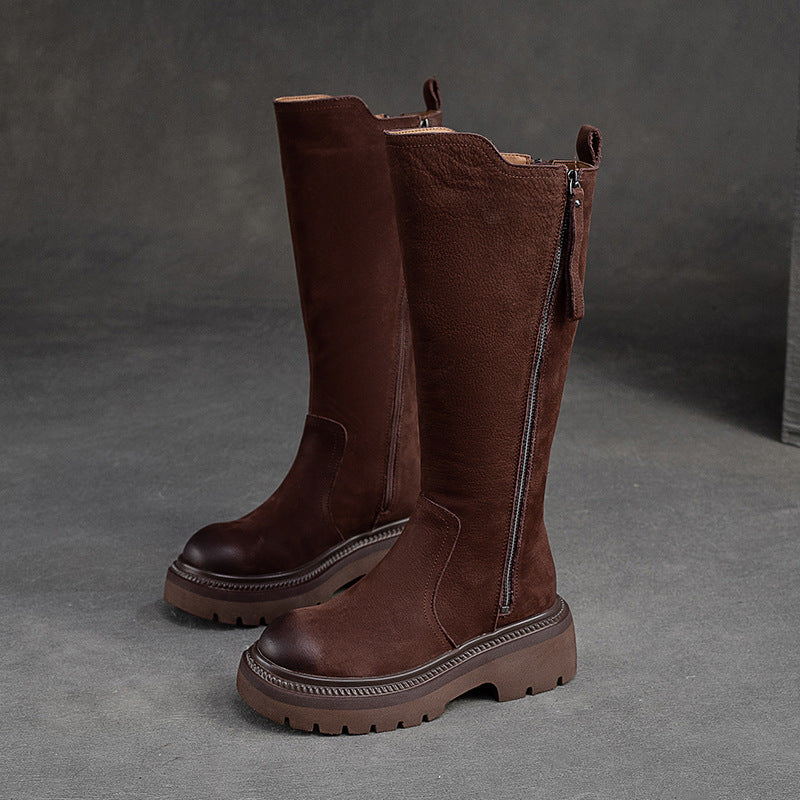 Women's Retro Knee-high French Simplicity Fashion Side Zipper Boots