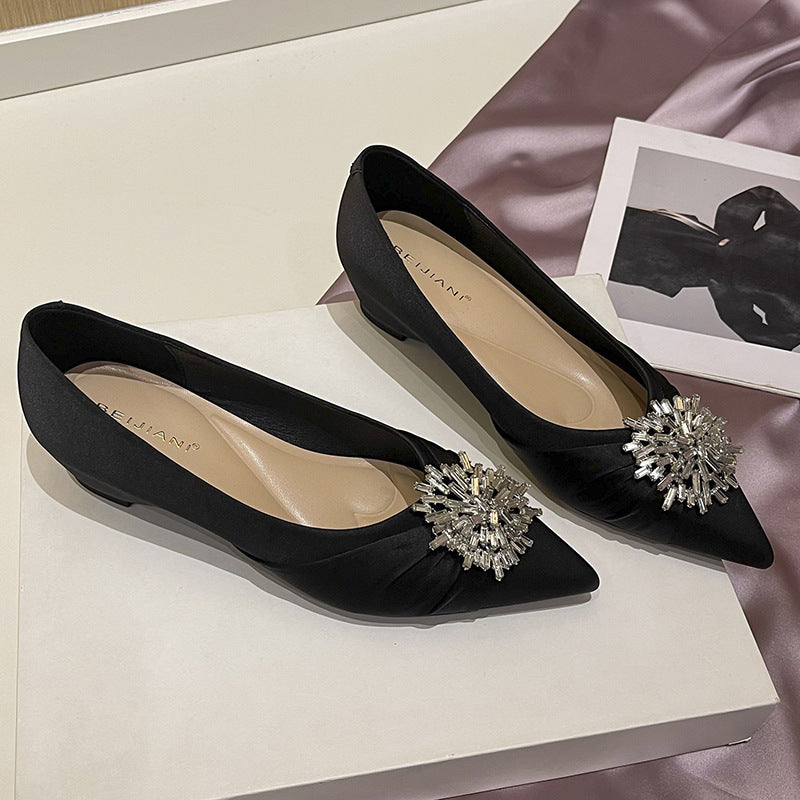 Silk Satin Small With Hidden Female Women's Shoes
