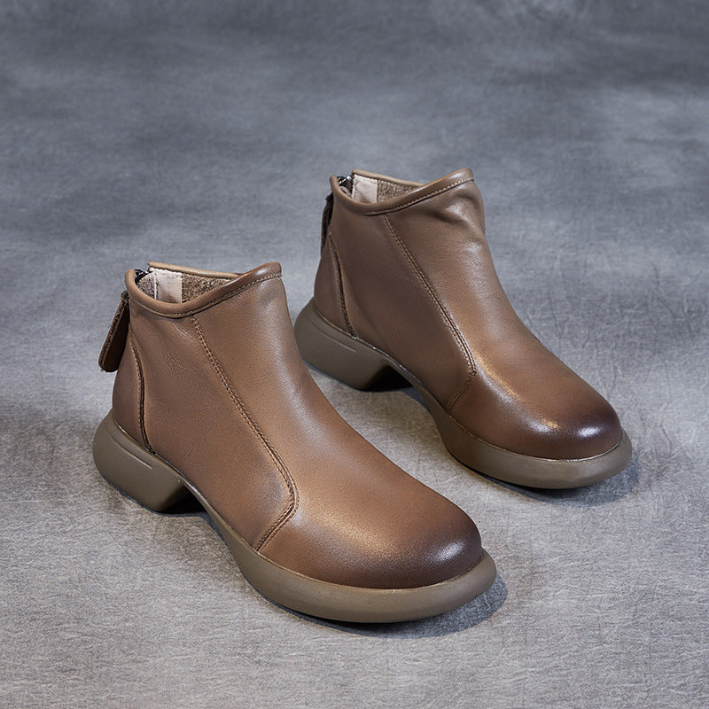 Women's Booties Retro Ethnic Style Genuine Chelsea Boots