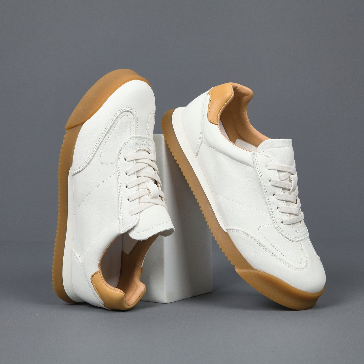 Men's Genuine German Training Breathable White Hollow Sneakers