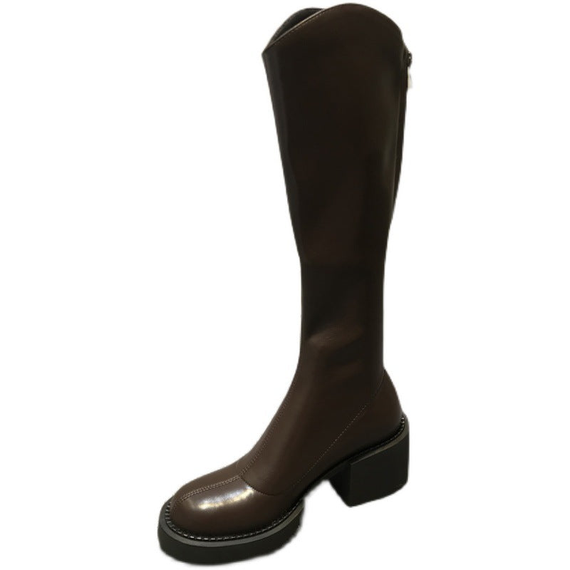 Chunky Long Brown Slimming Below The Boots