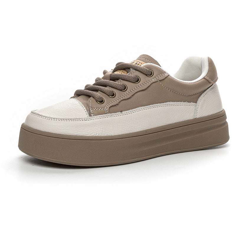 Women's Thick Bottom Color Matching Retro Spring First Women's Casual Shoes