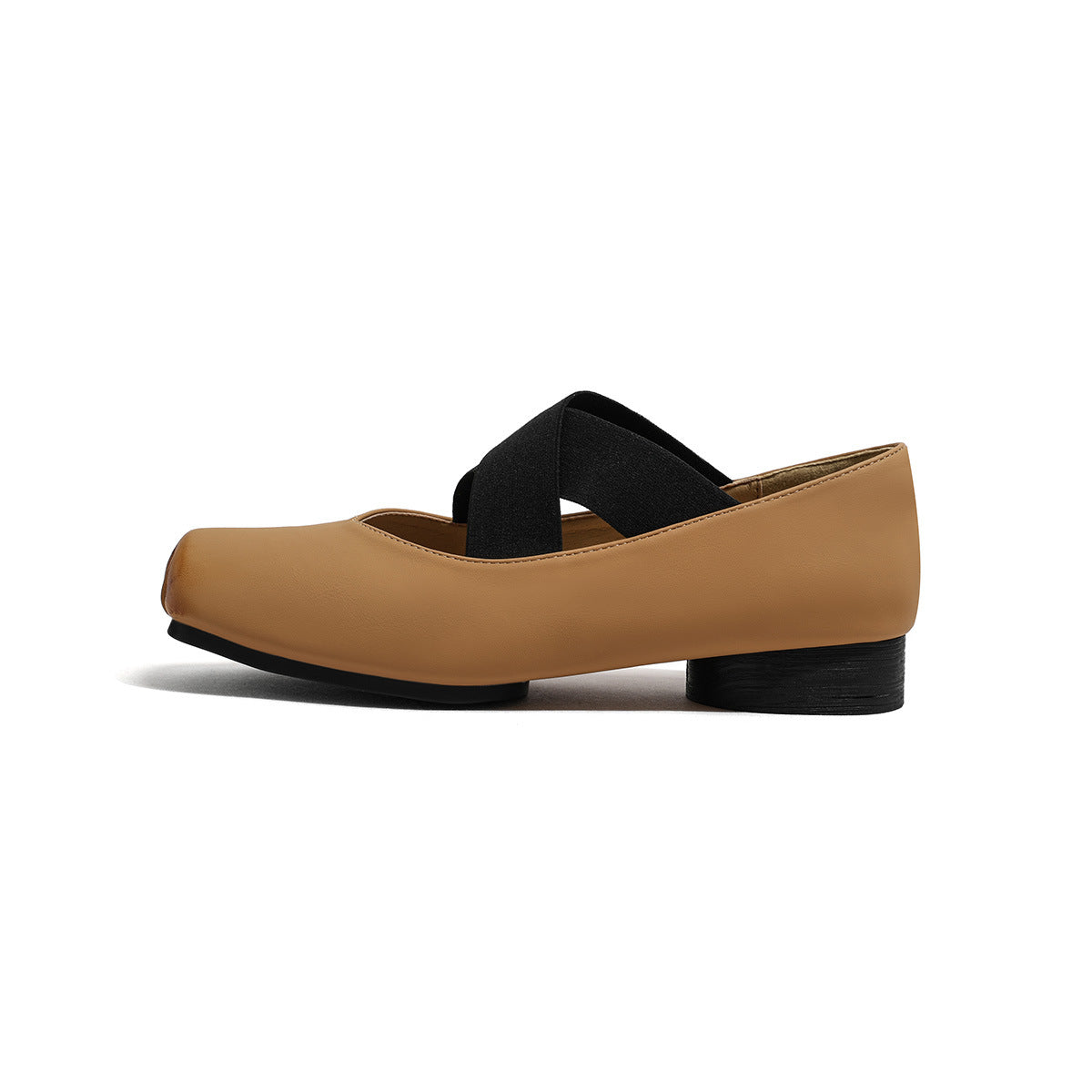 Women's Genuine Pig Nose Square Head French Heels