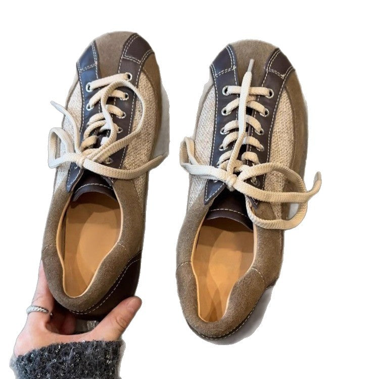 Sheepskin Version Niche Retro Style Round Toe Fashion Breathable Comfortable Women's Casual Shoes
