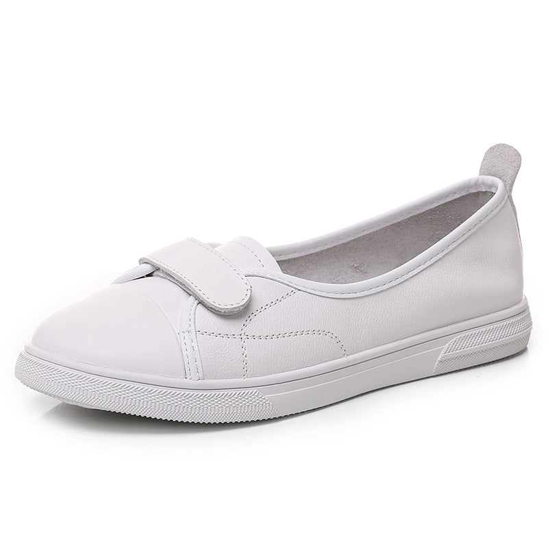 Women's Top Layer Cowhide Low-cut Authentic White Casual Shoes