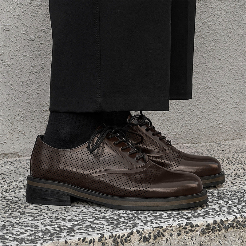 Thick Bottom Fashion British Formal Wear Commuter Leather Shoes