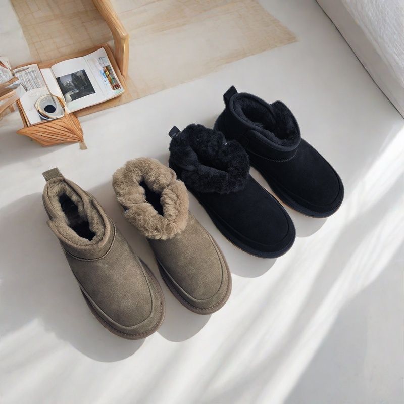 Men's Winter Fleece-lined Thickened Slip-on Big Cotton Warm Snow Boots