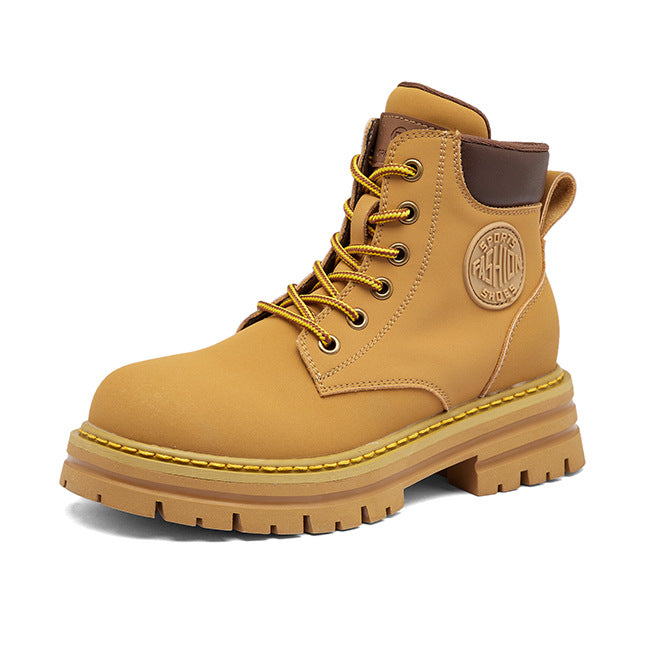 Women's Genuine Elevator Martin Worker Outdoor Platform Women's Leather Boots
