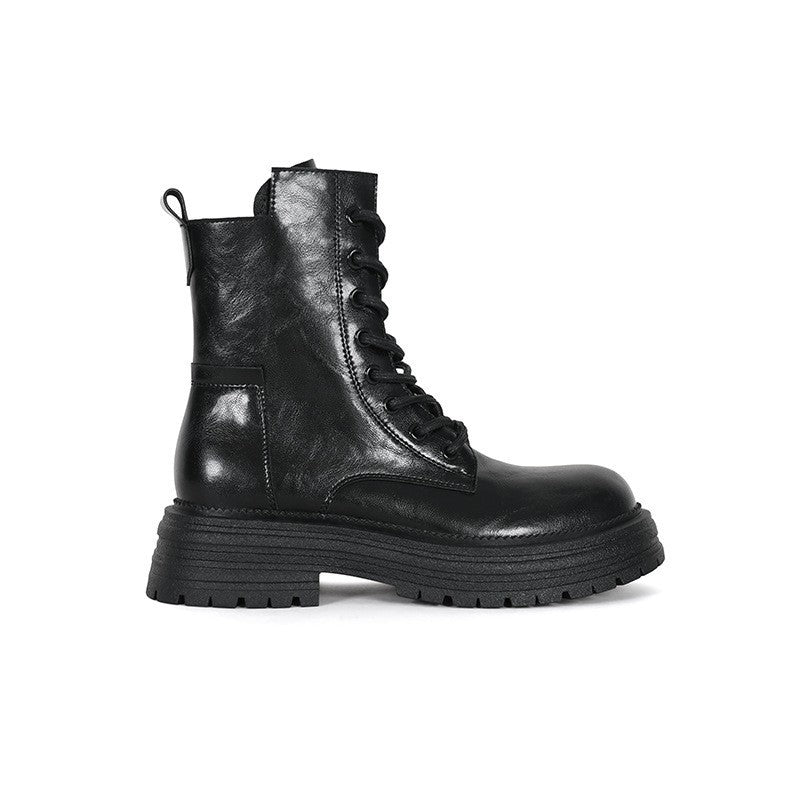 Women's Pleated Platform Martin Autumn Fashion British Boots