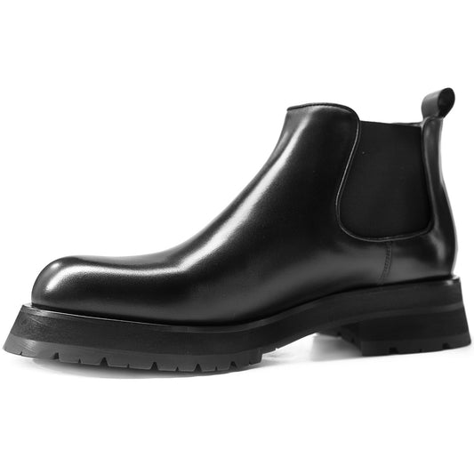 Men's Big Head Chelsea Thick Bottom Warped Hight Boots