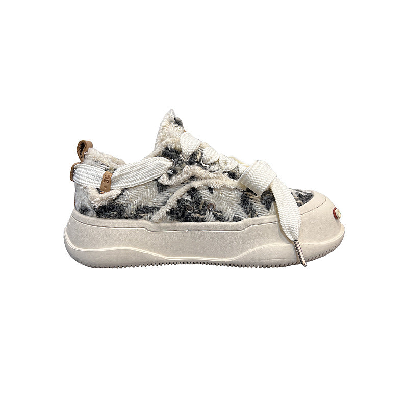 Men's High Version Smiling Female Tan Sweet Cat Casual Shoes