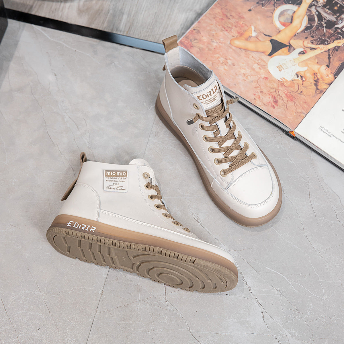 Women's First Layer Cowhide Outsole Flat Elastic Casual Shoes