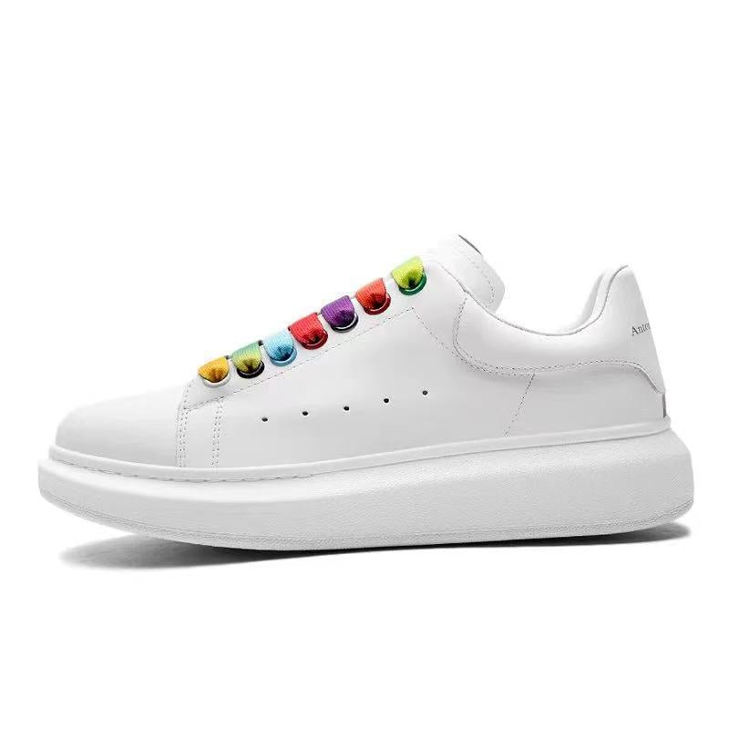 Women's & Men's High-grade Mcqueen White Platform Invisible Elevated Muffin Women's Board Shoes