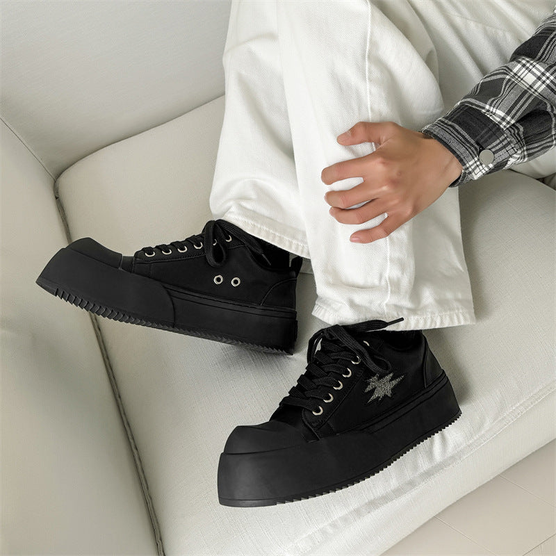 Men's Niche Design Versatile Mickey Big Head Leather Shoes