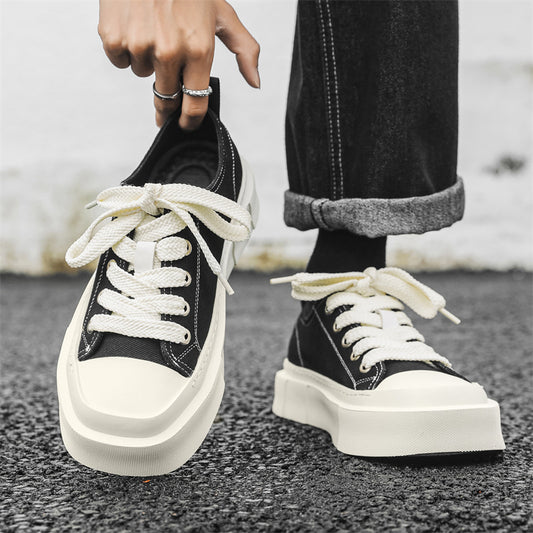 Men's Skateboard Commuter Versatile Solid Color High Men's Shoes