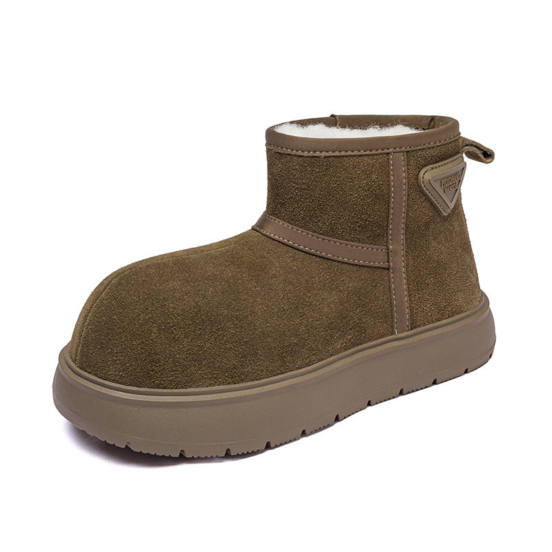 Women's Lined Padded Warm Keeping Genuine Trendy Snow Boots