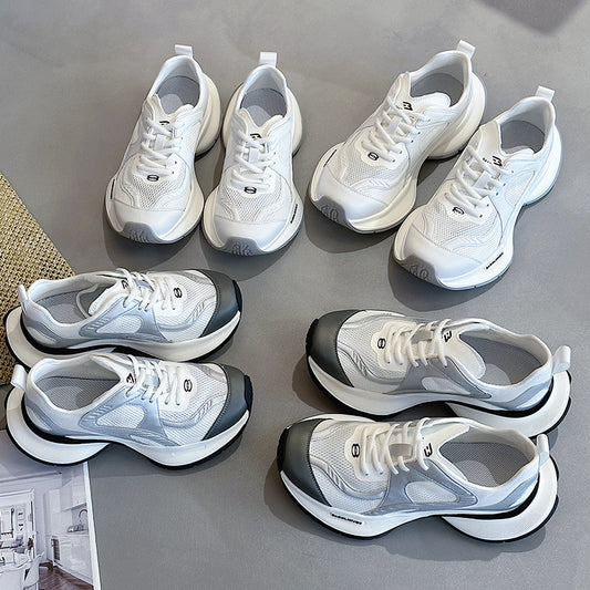 Women's & Men's Dad Summer Breathable Mesh Thin Platform Sneakers