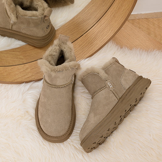 Women's Sheepskin Fur For Winter Fleece-lined Thickened Northeast Warm Boots