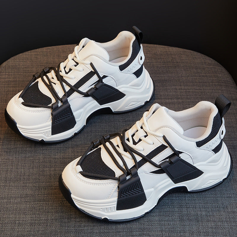Women's Platform Dad Height Increasing White Leisure Casual Shoes