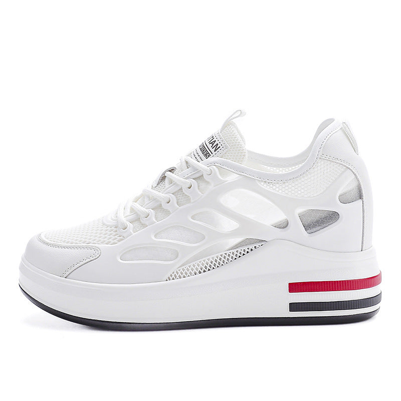 Women's Thick Bottom Inner Height Increasing Small Slimming Mesh Breathable Women's Casual Shoes