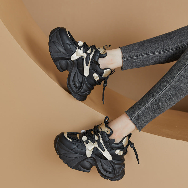 Women's Insole Fleece Black Trendy Niche Fashion Sneakers