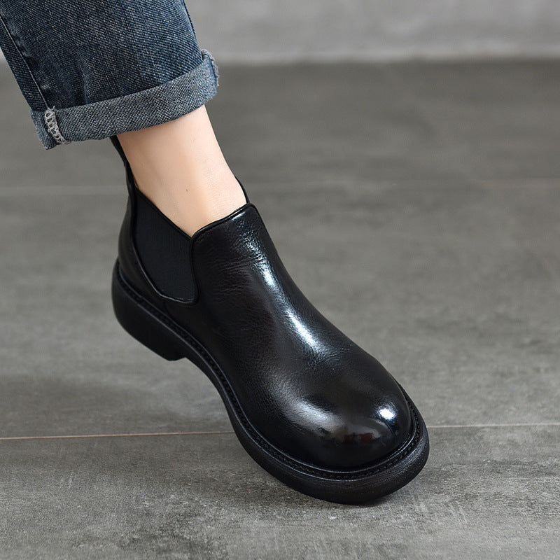 Women's British Style Retro Chelsea Short Washed Boots