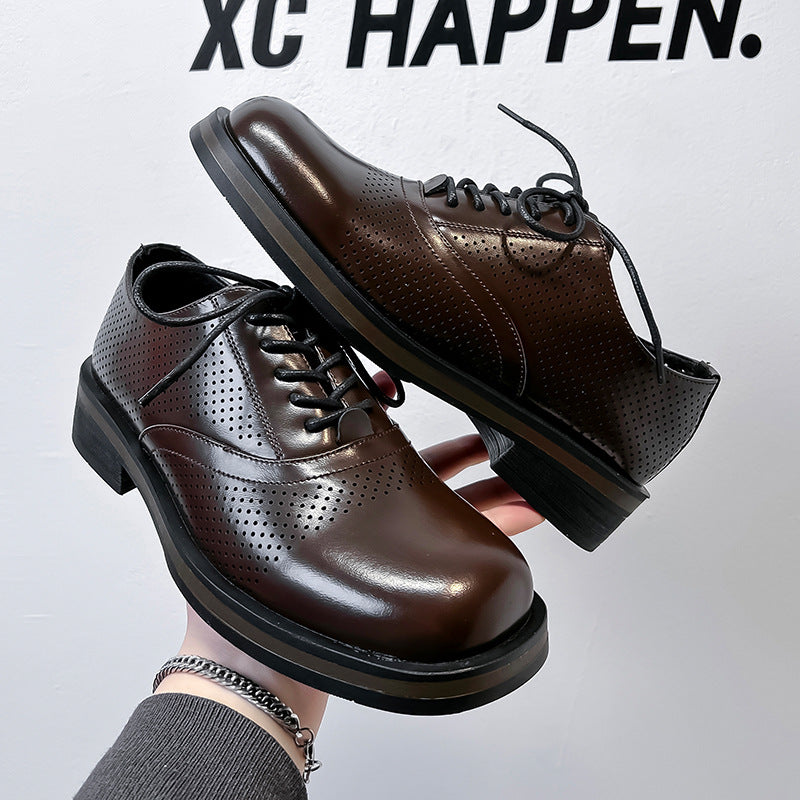 Thick Bottom Fashion British Formal Wear Commuter Leather Shoes